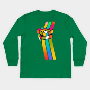 Colorful Rubiks Cube Art Kids Long Sleeve T-Shirt